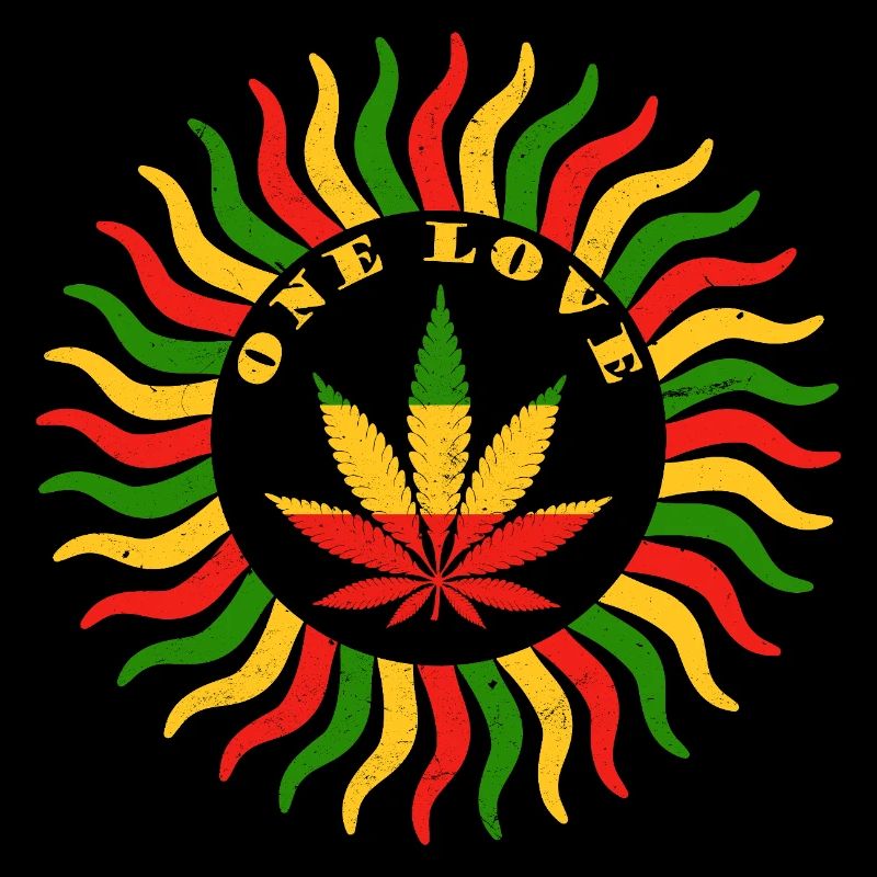 Lebendiges Emblem der Cannabis-Liebe