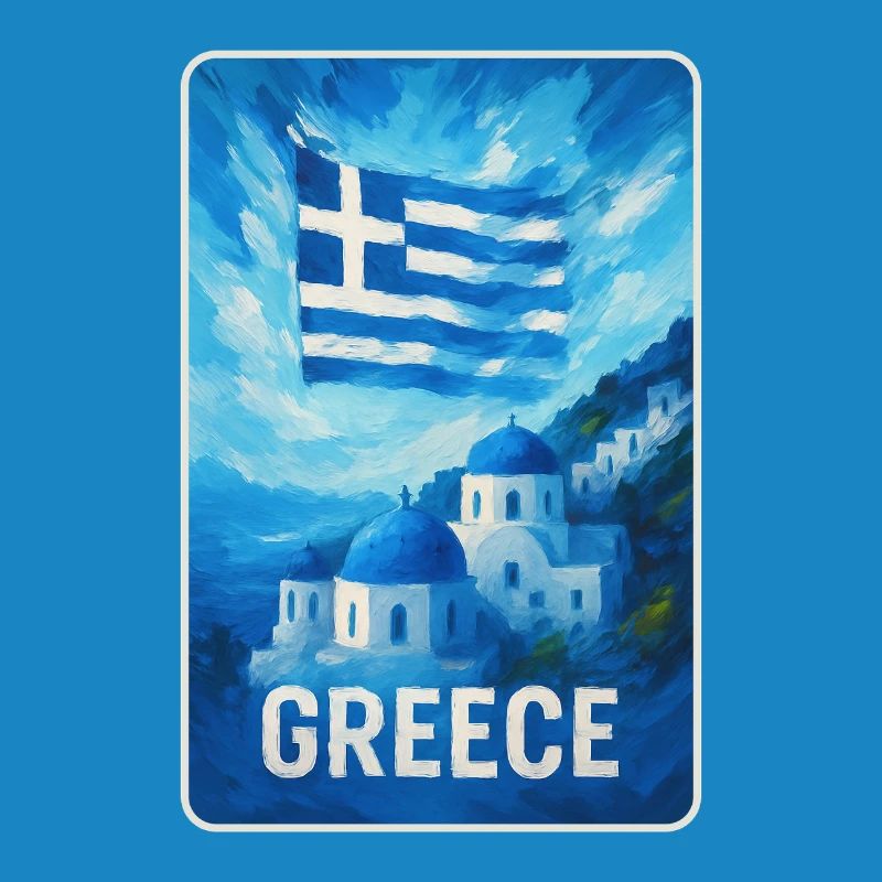 Grèce Santorin Drapeau
