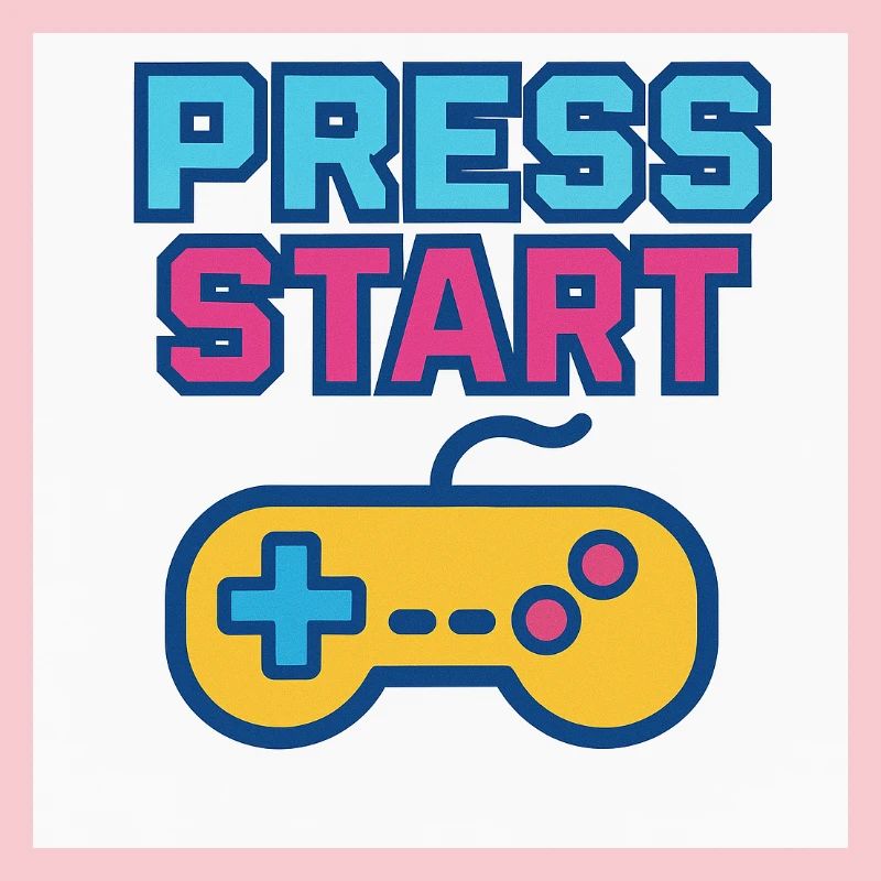 Press Start Gaming Graphics Vintage