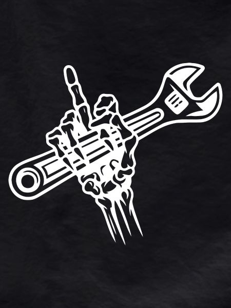 Bold Hand Holding Wrench Illustration