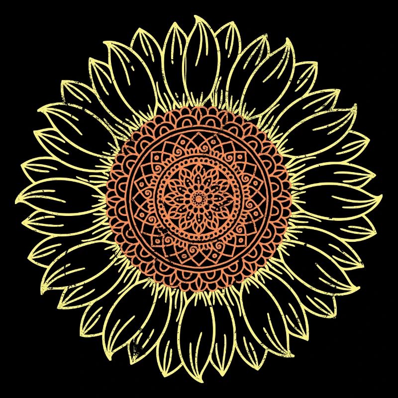 Conception complexe de mandala tournesol