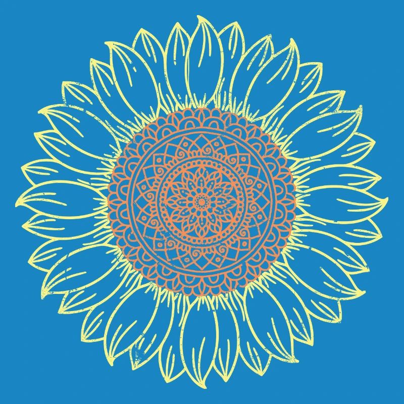 Conception complexe de mandala tournesol