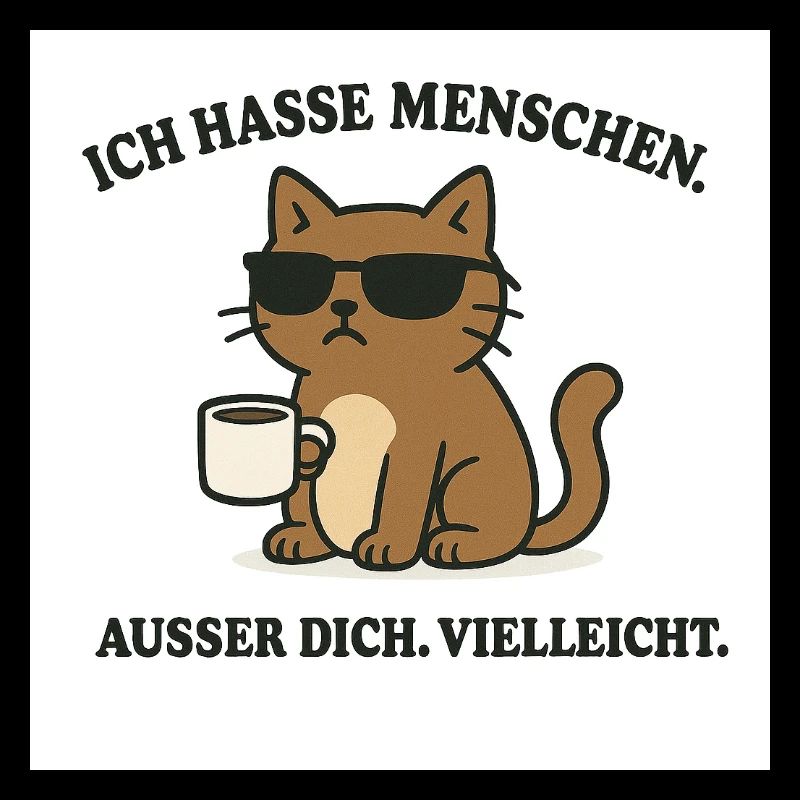 Cat Theme with Coffee Mug and Sunglasses