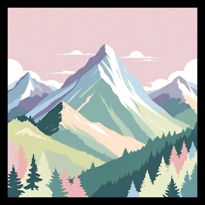 Abstrakte Berglandschaft mit Pastellfarben