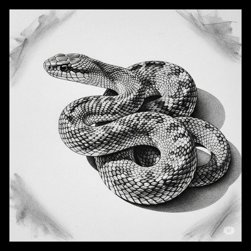 Serpent à écailles noir et blanc