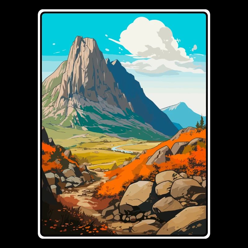Dolomites Italy Mountain Landscape Illustration