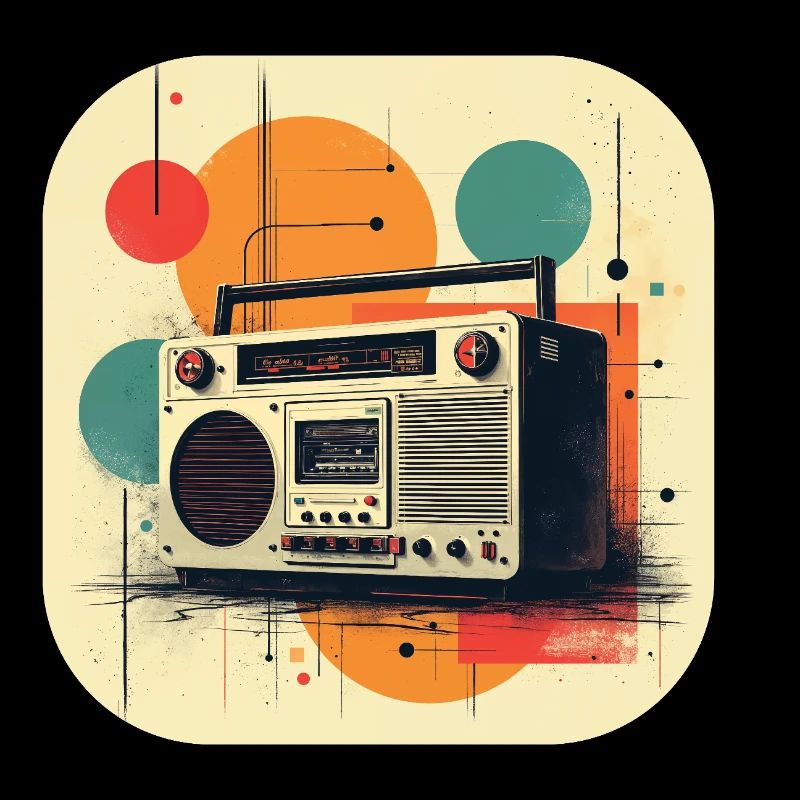 T-shirt rétro Ghetto Blaster