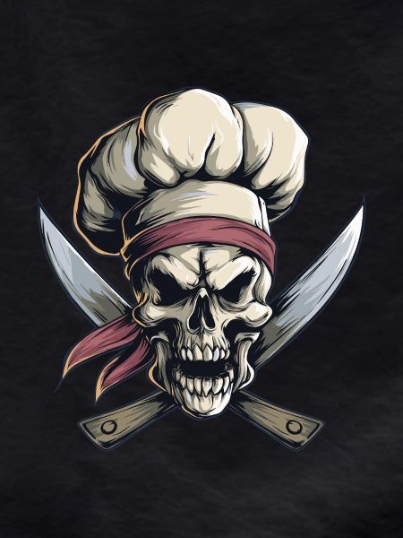 Skull with chef's hat