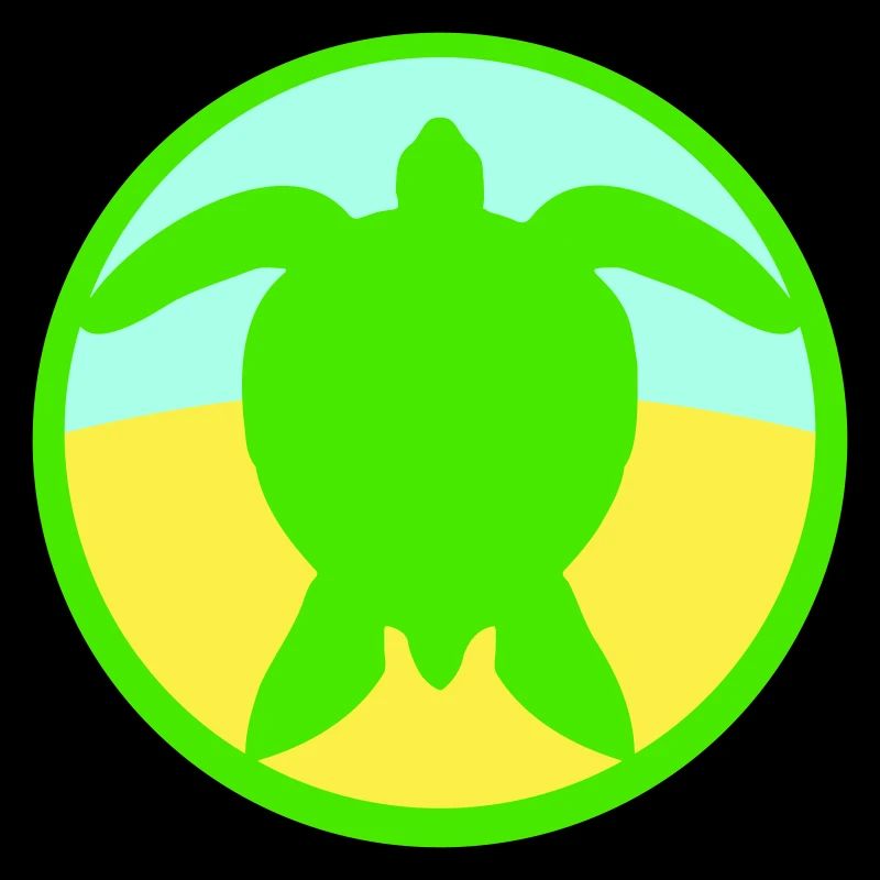 Turtle Logo Beach Water Sea Round Icon
