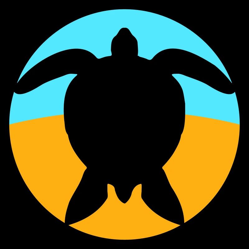 Tortue Logo Plage Eau Mer Rond Icône