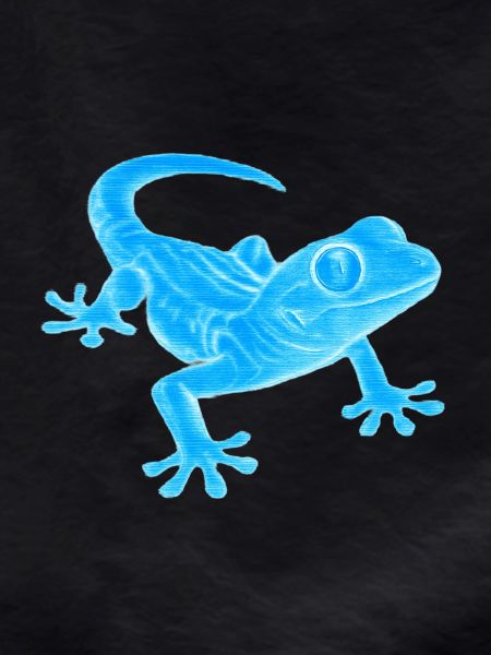Blue Gecko Silhouette Pattern
