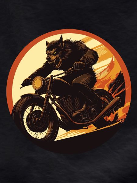 Werewolf Motorcycle Flame Circle