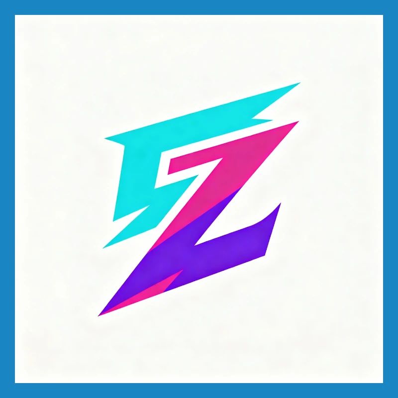 Zigzag Neon Gradient Logo