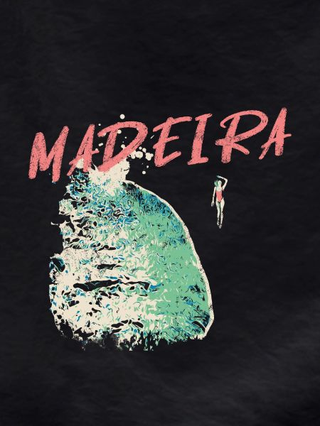 Black Beach Bather Madeira Illustration