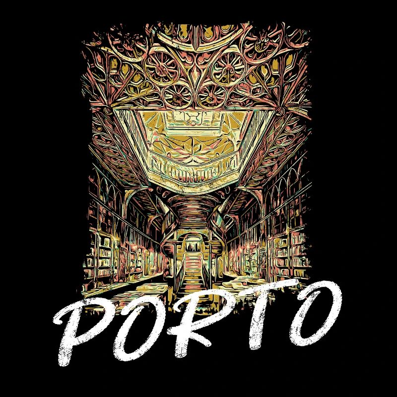 Lello Porto Bookshop Interior Illustration