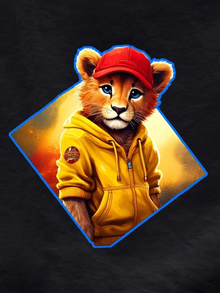 Little lion with red cap