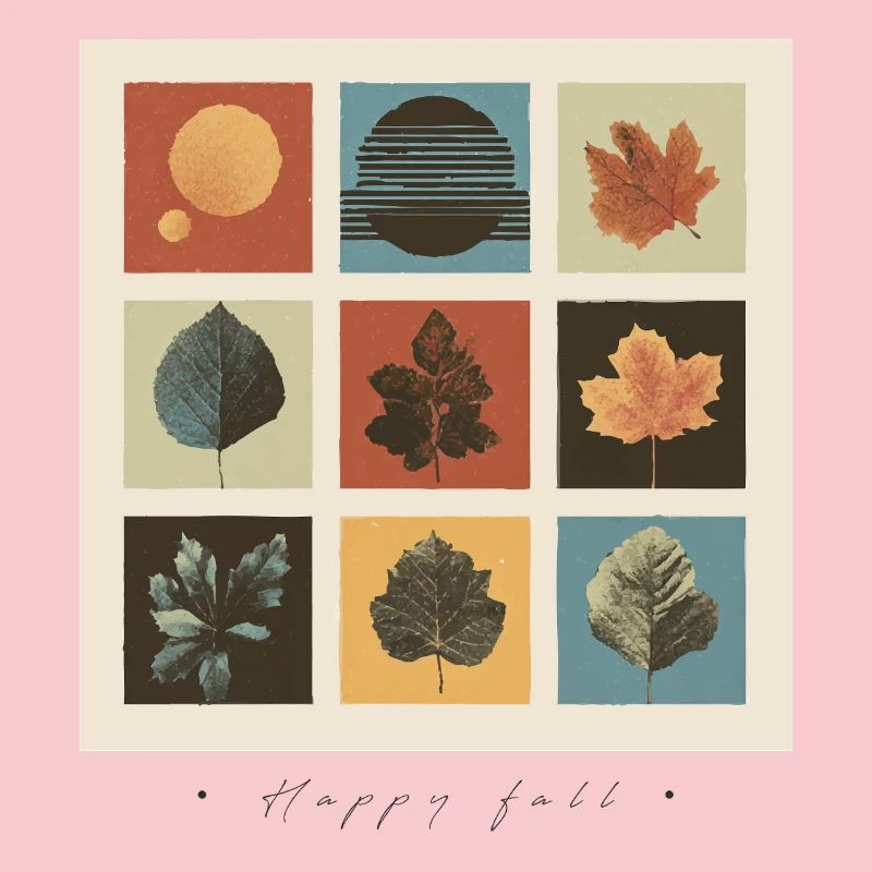 Autumn Leaf Mosaic Grid