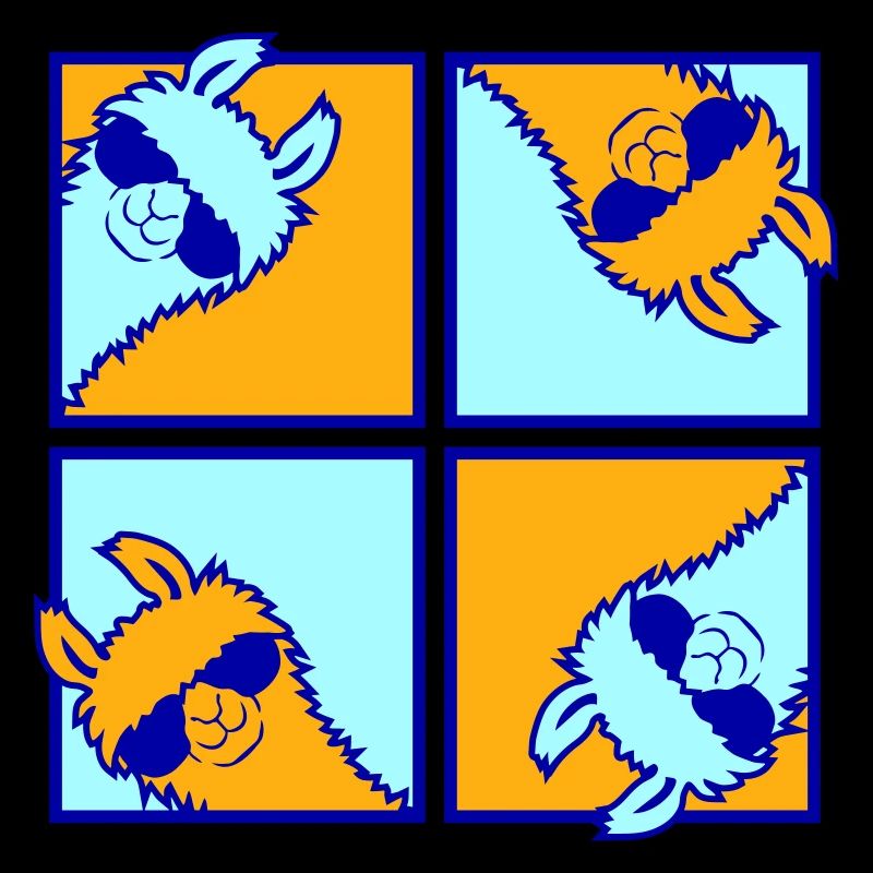 Four Colorful Llamas Tile Pattern 4 Pop Art Alpacas