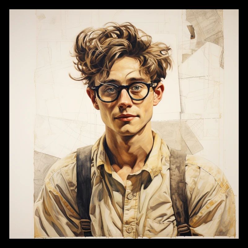Lässig Lernender Portrait mit Brille
