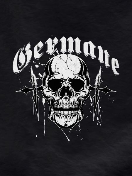 Gothic Skull Cross Print Germanic