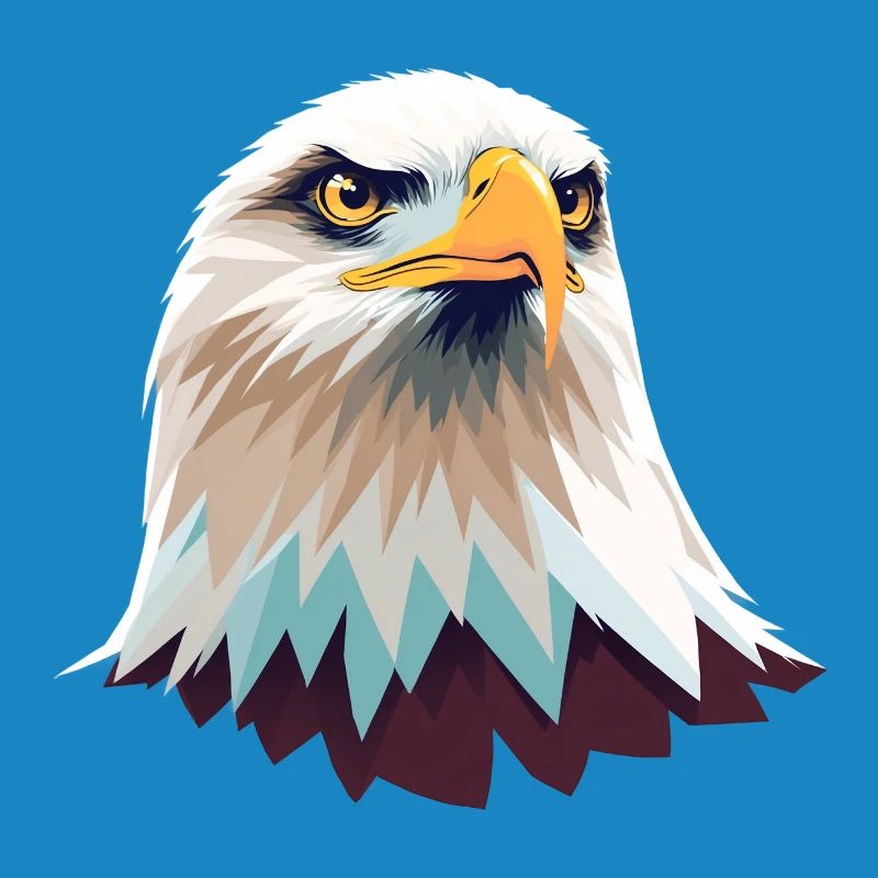 Geometric Eagle Head Illustration