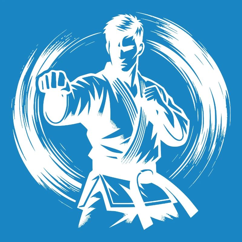 Silhouette de Karaté Parfaite en Combat Dynamique