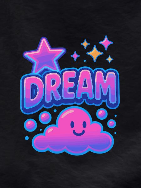 DREAM Cloud Neon Kawaii Motif