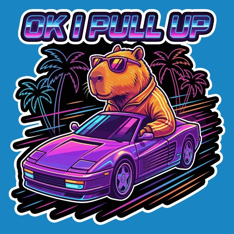 OK I Pull Up Capybara Retro