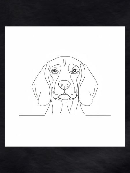 Beagle Line Portrait Head