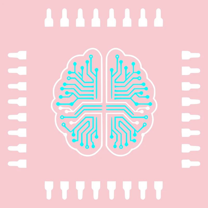 AI Brain Chip Processor Tech Vector