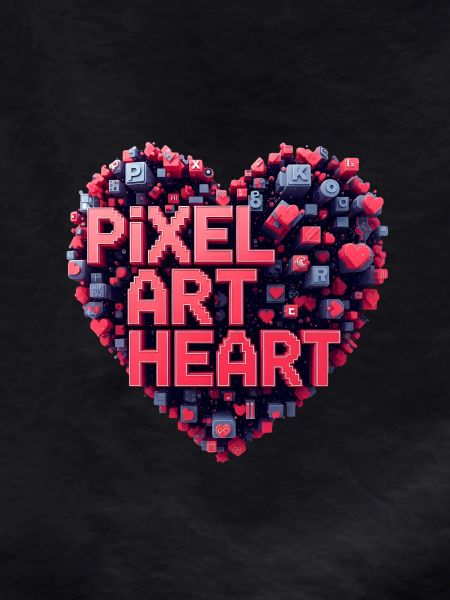 Pixel Art Heart Collage