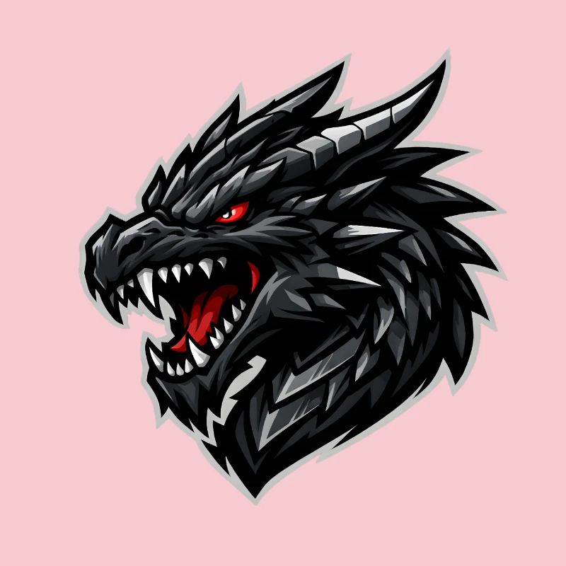 Drachenkopf mit rotem Blick