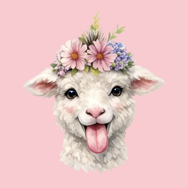 Couronne de fleurs de mouton joyeuse