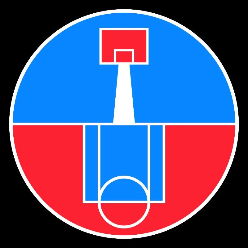 Rundes Basketballfeld-Abzeichen