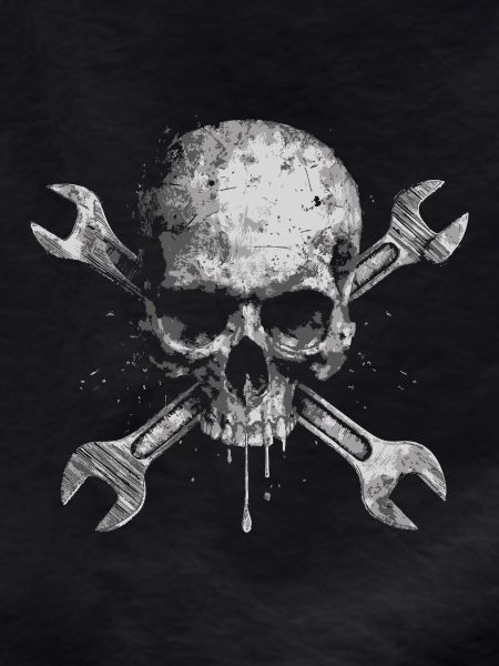 Grunge Skull with Tools
