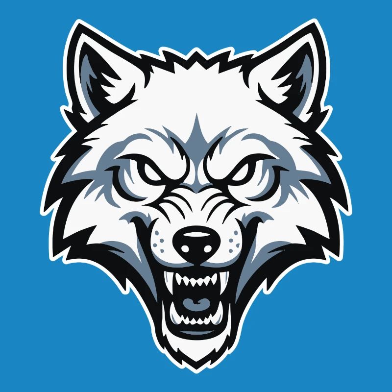 Wild Arctic White Wolf Maskottchen-Maskottchen-Logo