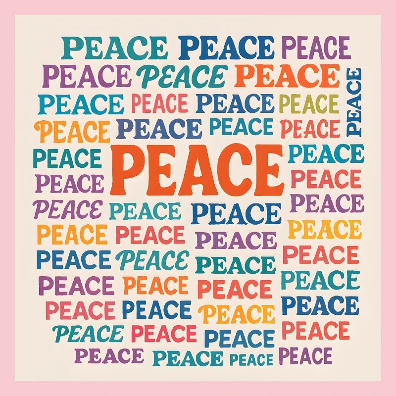 Peace Mosaic Color Typo Pattern