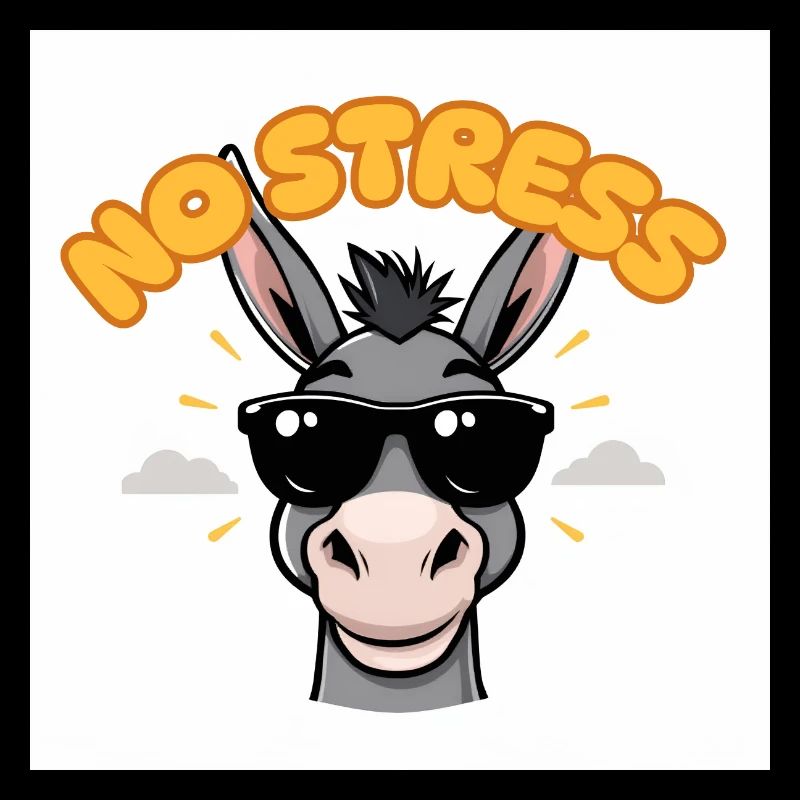 Stressfreier Esel mit Sonnenbrille