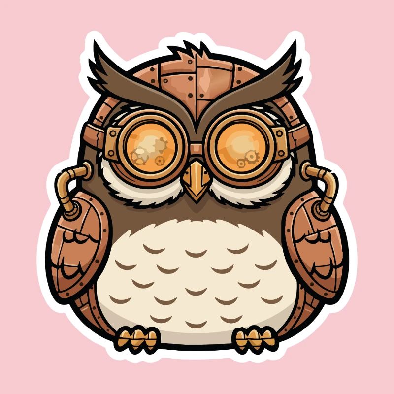 Owl Steampunk Cyborg Goggles Gears