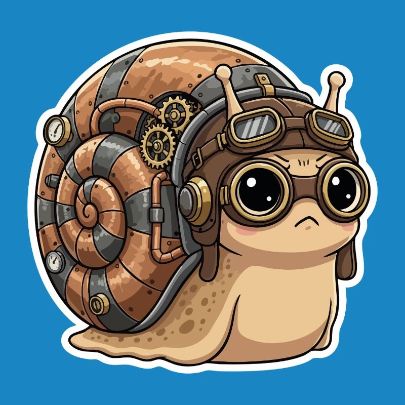 Snail Aviator Steampunk Shell Copper