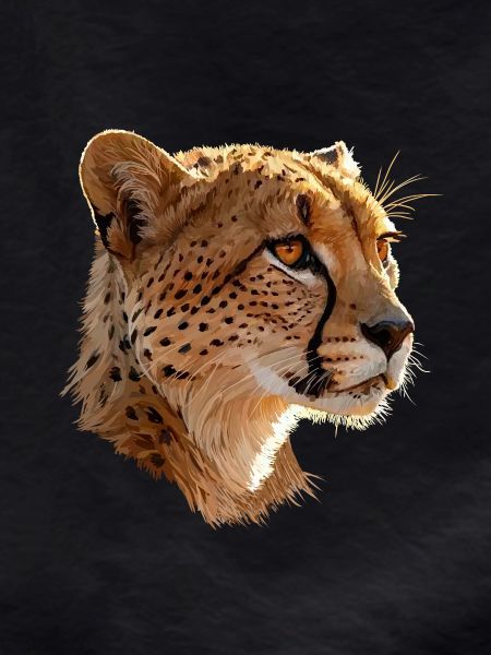 Leopard Head Art Illustration