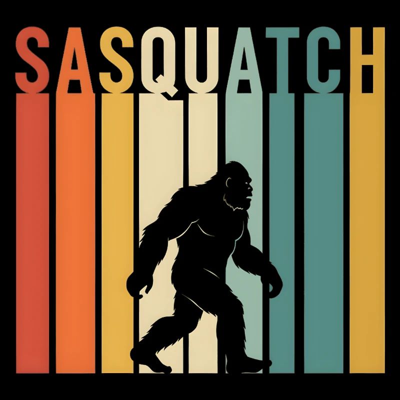 Bigfoot Silhouette Sasquatch style 1970s