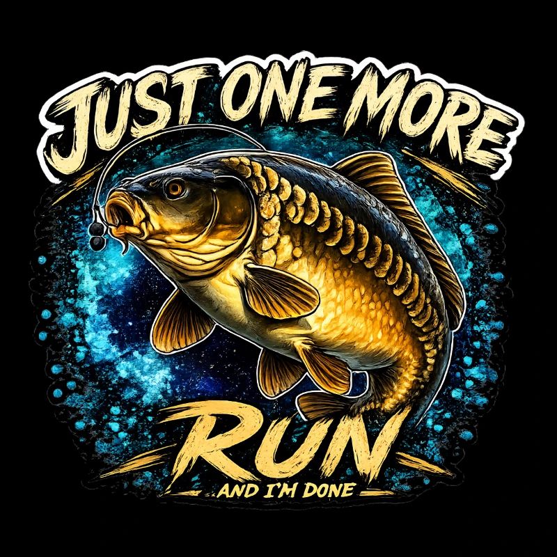 Just One More Run Carp Fishing Design