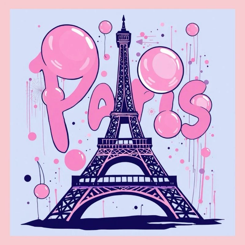 Graffiti de Paris à la tour Eiffel - Flying Gum