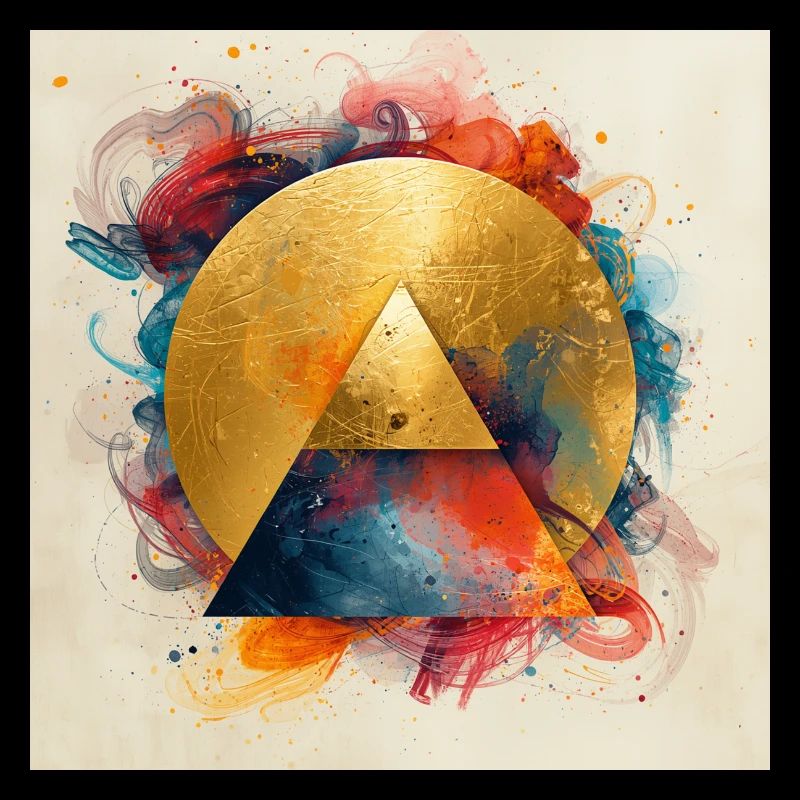 Triangle doré dans une aura colorée