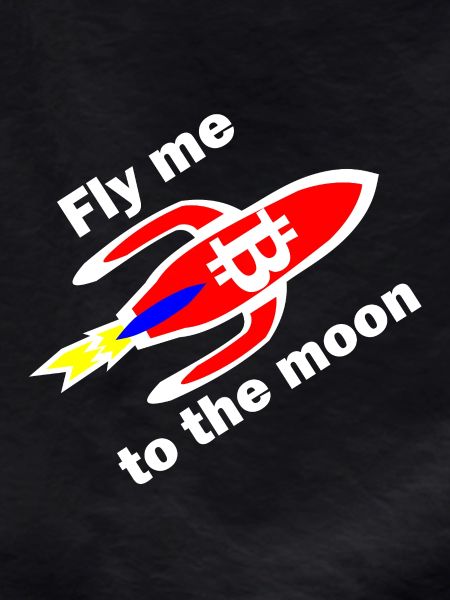 Bitcoin Rocket Flight Moon Design
