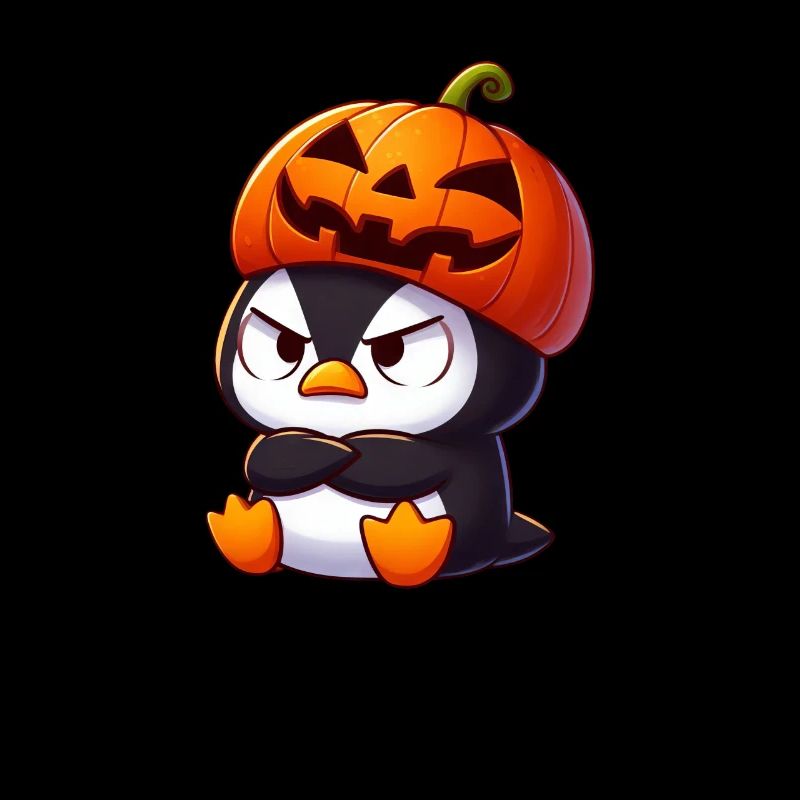 Halloween Penguin Pumpkin Witch Hat Witch Cute Cartoon