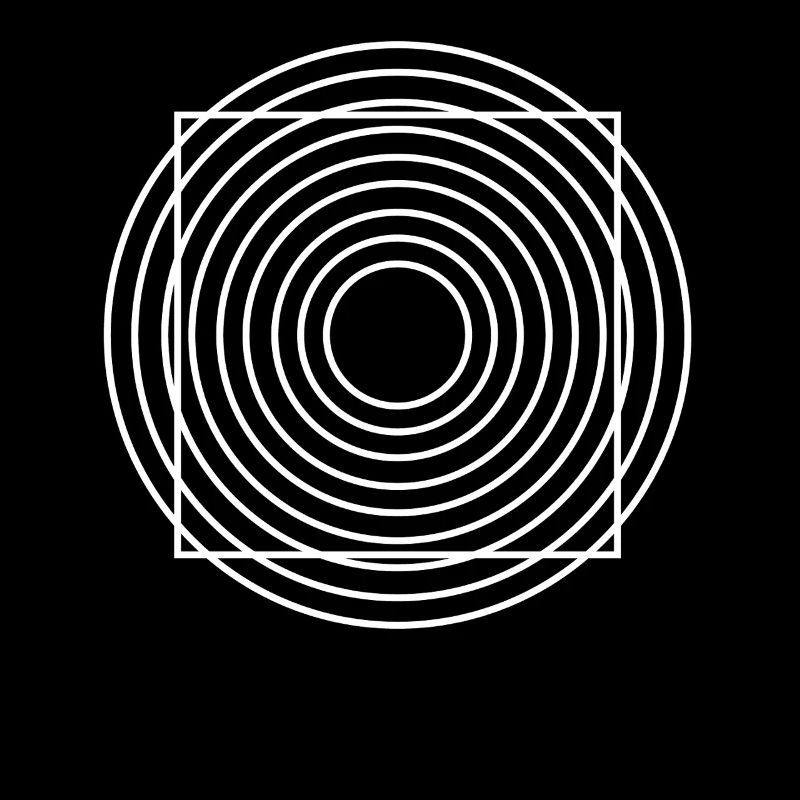 Geometric Illusion Circle Square Lines
