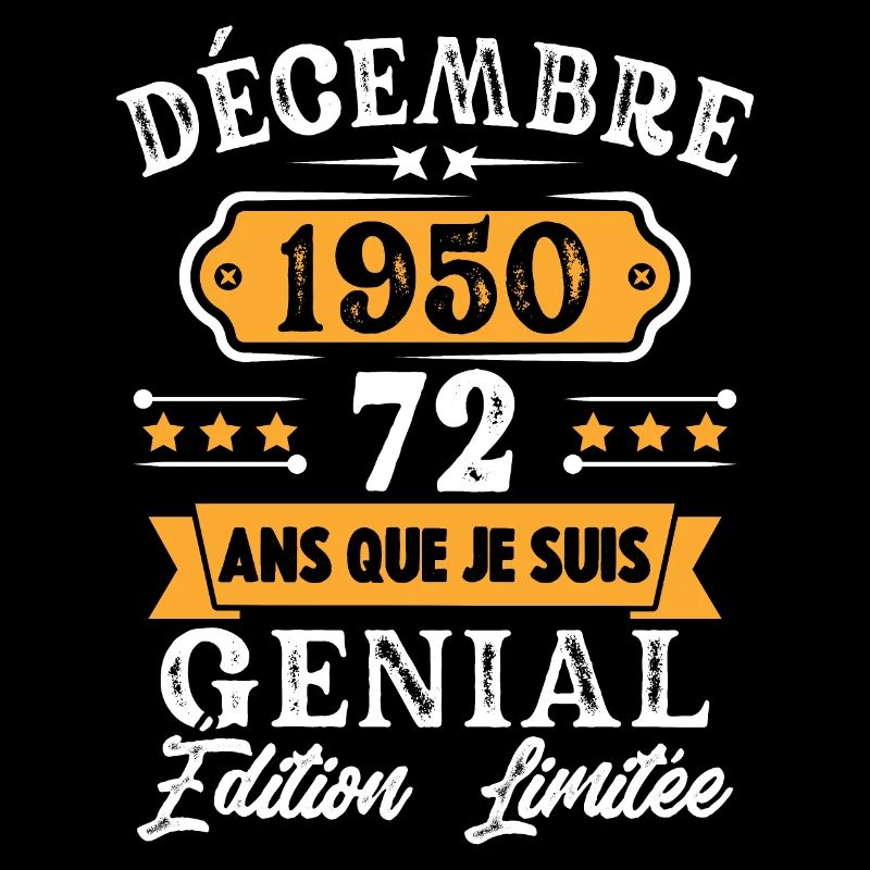 Cadeau D'anniversaire 72 Ans Décembre 1950 Rétro