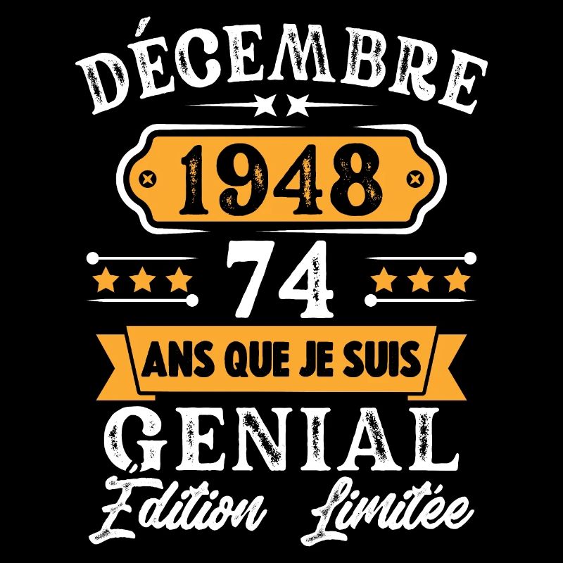 Cadeau D'anniversaire 74 Ans Décembre 1948 Rétro
